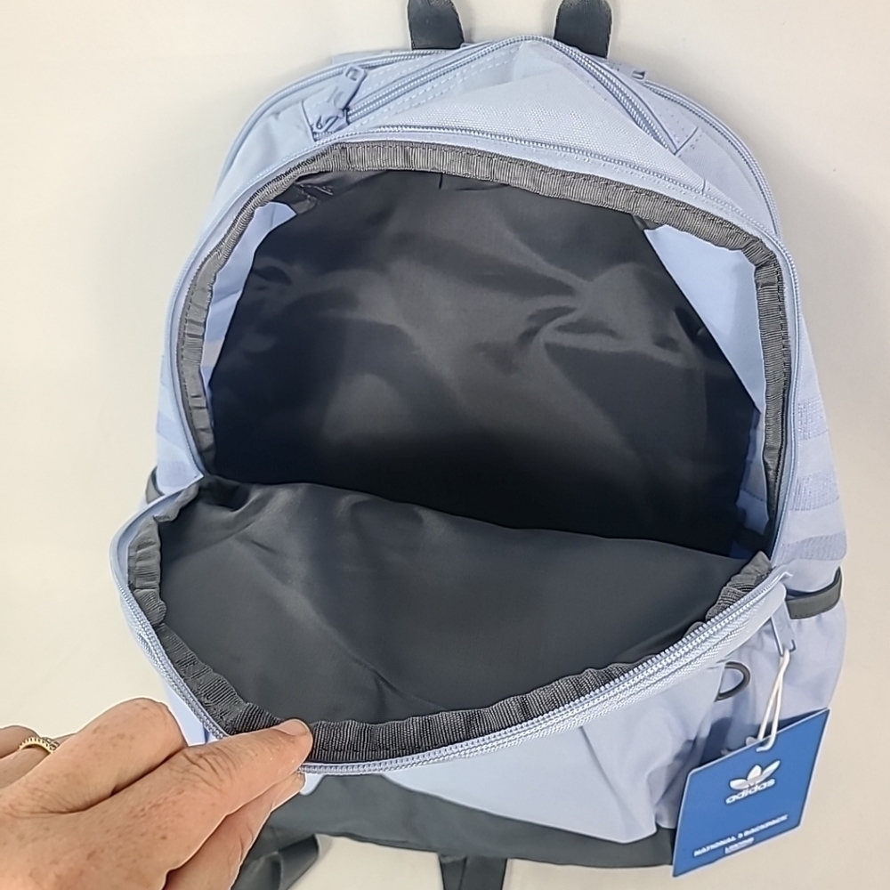 NEW Adidas Originals National 3.0 Backpack GC1192, Blue Dawn/Onix Grey, MSRP $60 - Picture 4 of 7